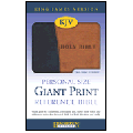 KJV Personal Size Giant Print<br> Reference Bible: Black on <br>Tan Flexisoft Leather